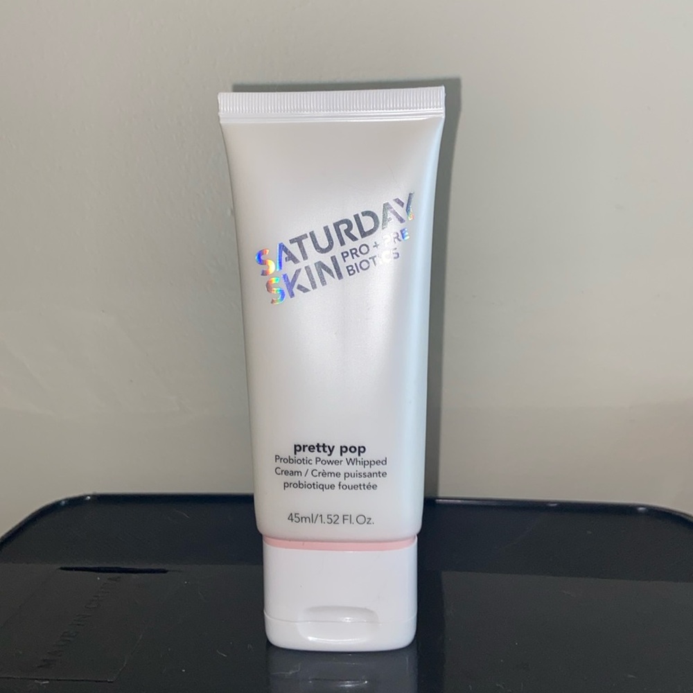 Saturday skin pro plus pre-biotics pretty pop, probiotic whipped cream.